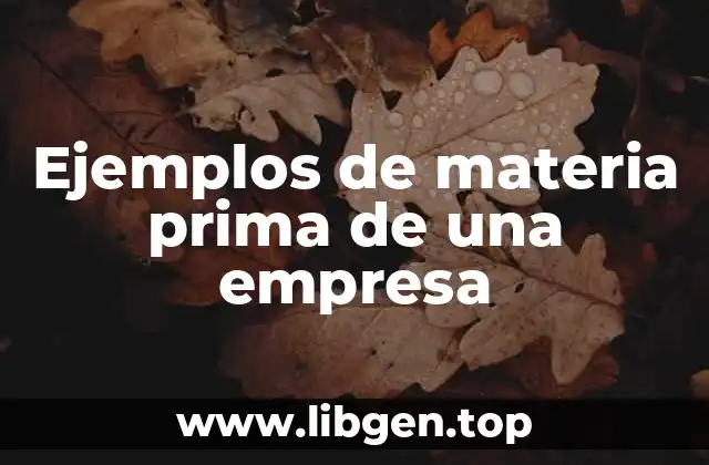 Ejemplos de materia prima de una empresa