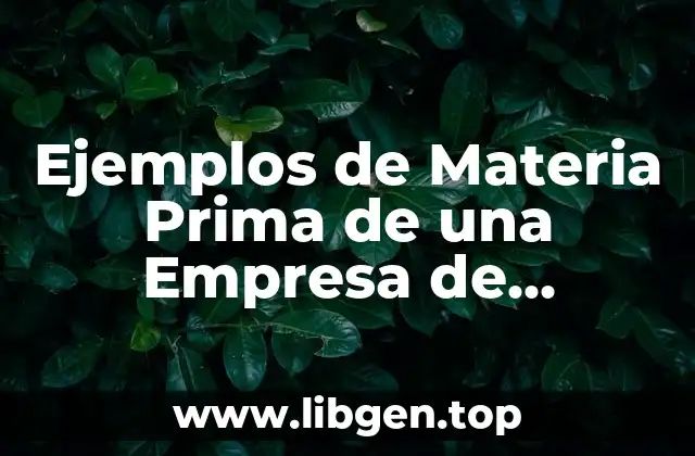 Ejemplos de Materia Prima de una Empresa de Servicios