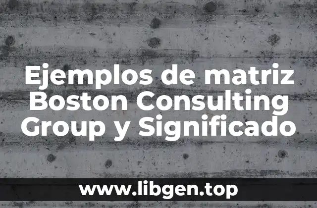 Ejemplos de matriz Boston Consulting Group y Significado