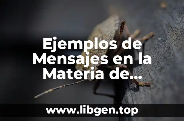 Ejemplos de Mensajes en la Materia de Redacción y Lectura