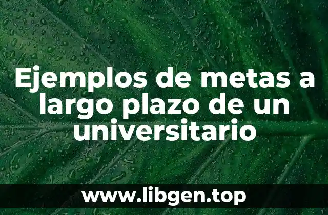 Ejemplos de metas a largo plazo de un universitario