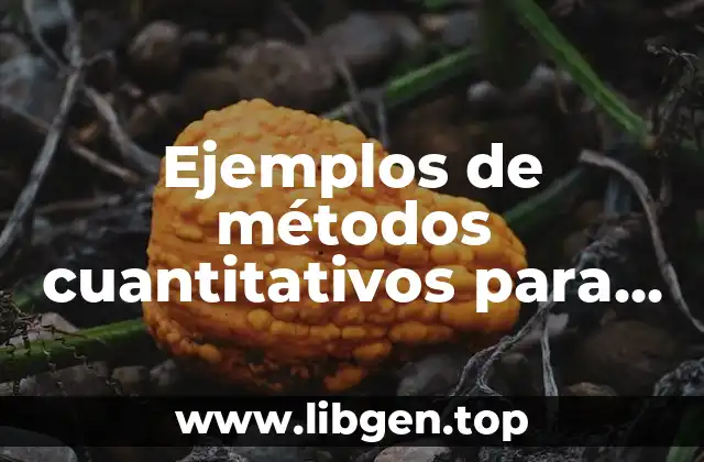 Ejemplos de métodos cuantitativos para los negocios
