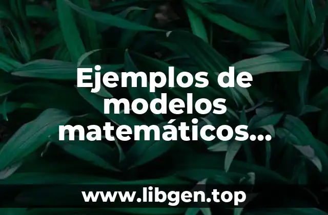 Ejemplos de modelos matemáticos lineales