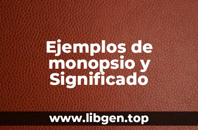 Ejemplos de monopsio y Significado
