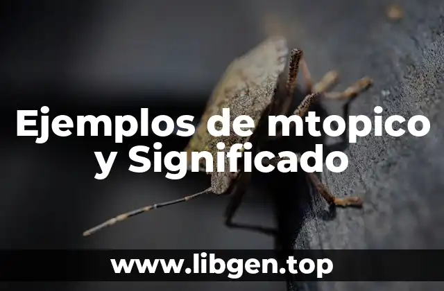 Ejemplos de mtopico y Significado
