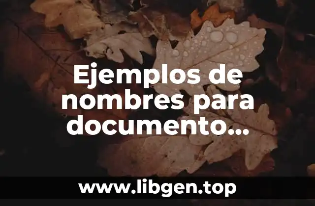 Ejemplos de nombres para documento recwpcional sobre la convivencia escolar