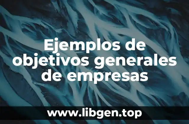 Ejemplos de objetivos generales de empresas
