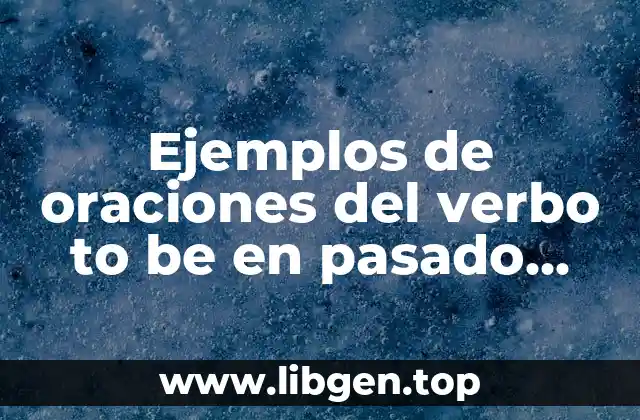 Ejemplos de oraciones del verbo to be en pasado simple y Significado