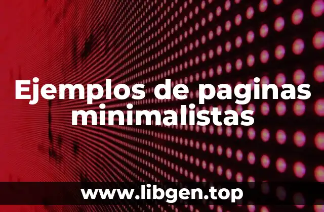 Ejemplos de paginas minimalistas