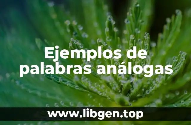 Ejemplos de palabras análogas