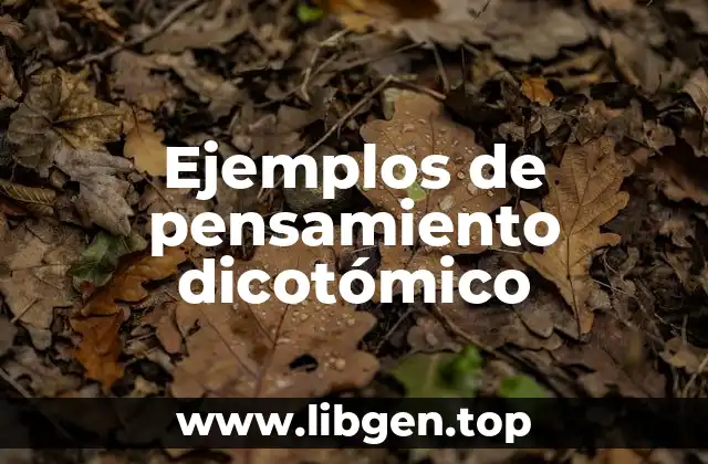 Ejemplos de pensamiento dicotómico