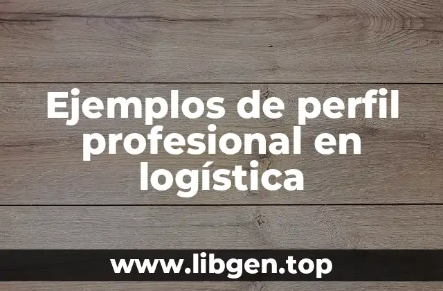 Ejemplos de perfil profesional en logística