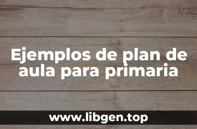 Ejemplos de plan de aula para primaria