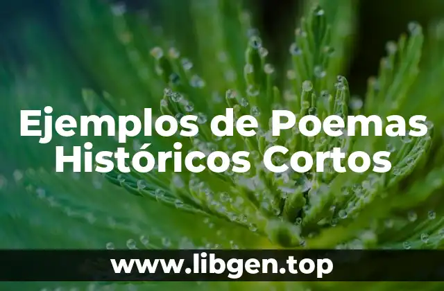 Ejemplos de Poemas Históricos Cortos