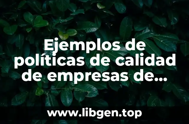 Ejemplos de políticas de calidad de empresas de facturación electrónica