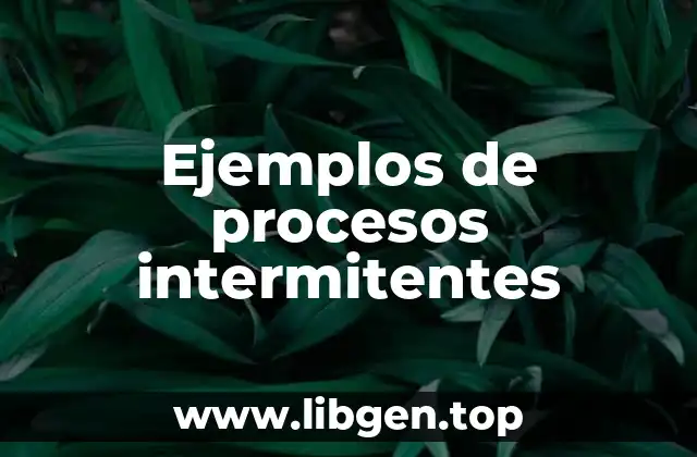 Ejemplos de procesos intermitentes