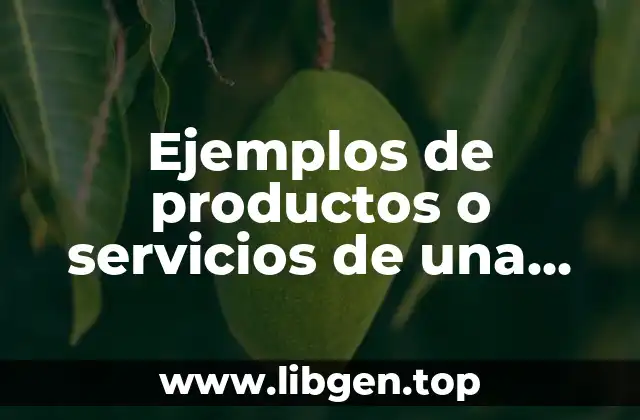 Ejemplos de productos o servicios de una empresa