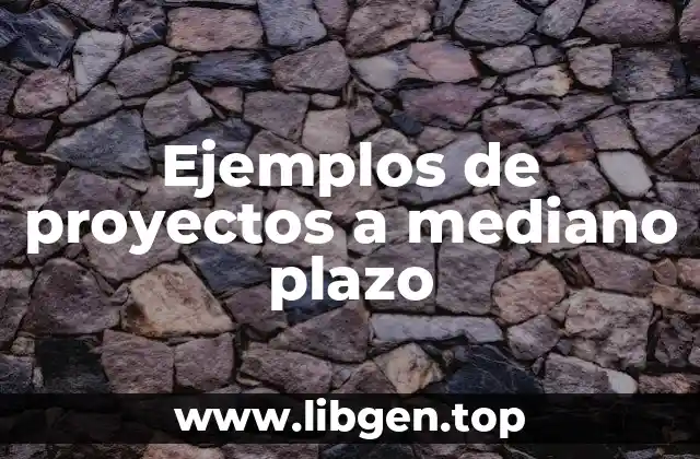 Ejemplos de proyectos a mediano plazo