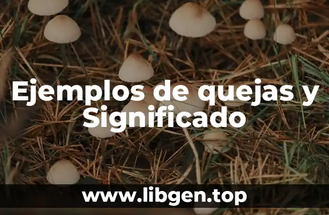 Ejemplos de quejas y Significado