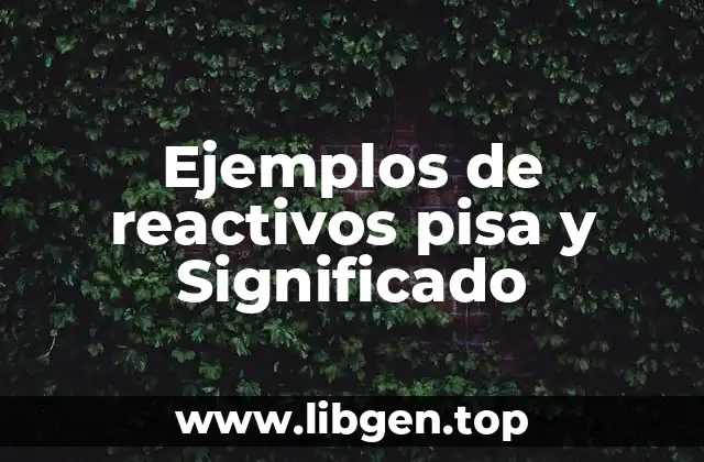 Ejemplos de reactivos pisa y Significado