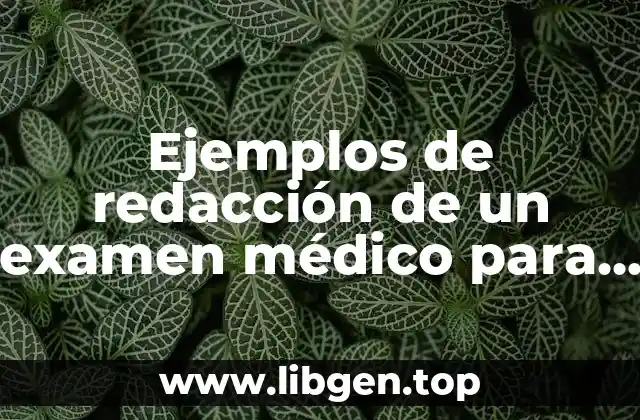 Ejemplos de redacción de un examen médico para atletas sanos