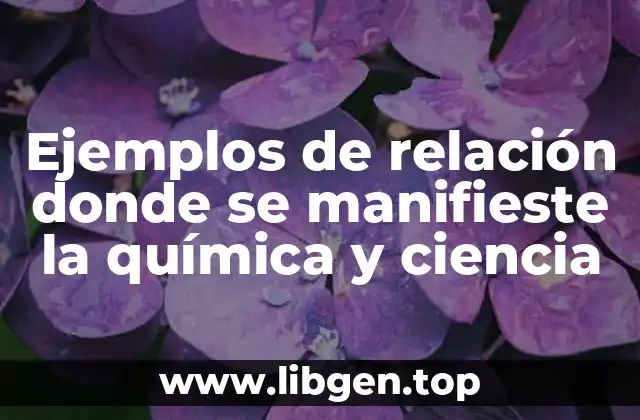 Ejemplos de relación donde se manifieste la química y ciencia