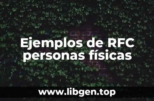 Ejemplos de RFC personas físicas