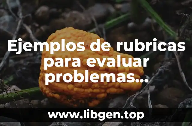 Ejemplos de rubricas para evaluar problemas matemáticos y Significado