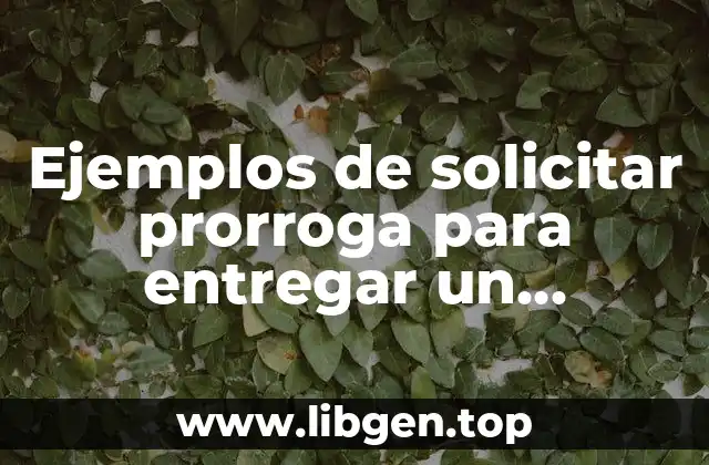 Ejemplos de solicitar prorroga para entregar un documento