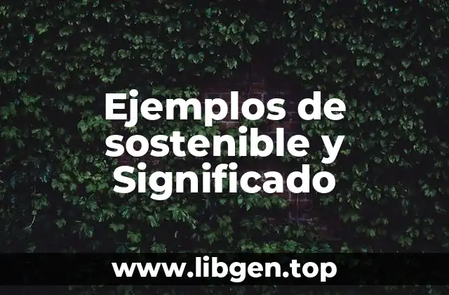Ejemplos de sostenible y Significado