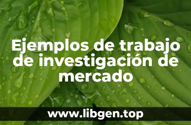 Ejemplos de trabajo de investigación de mercado