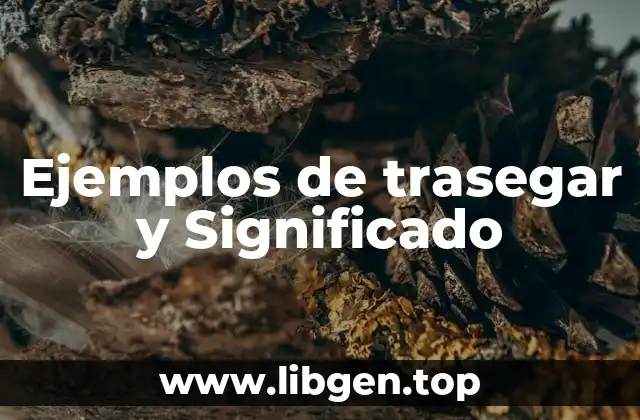 Ejemplos de trasegar y Significado