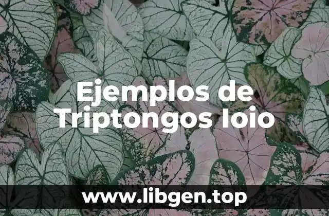 Ejemplos de triptongos ioio