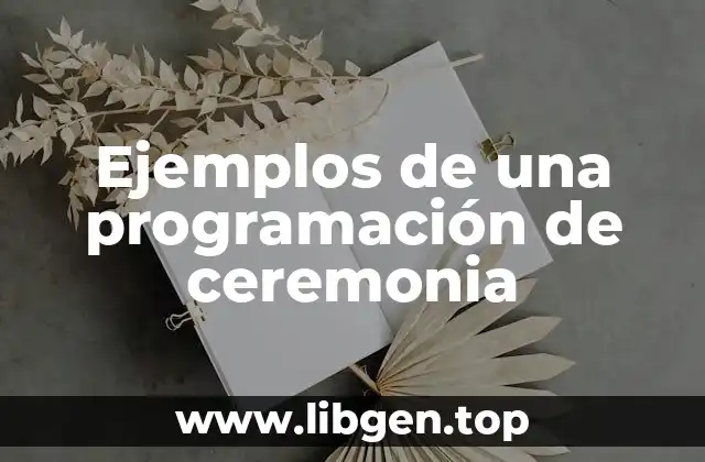 Ejemplos de una programación de ceremonia