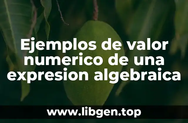 Ejemplos de valor numerico de una expresion algebraica