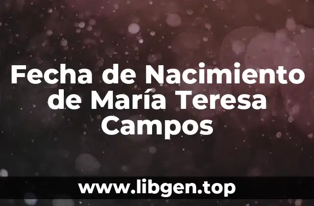 Fecha de Nacimiento de María Teresa Campos