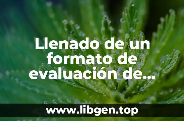 Llenado de un formato de evaluación de proveedores
