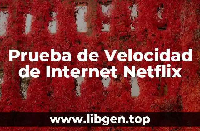 Prueba de Velocidad de Internet Netflix