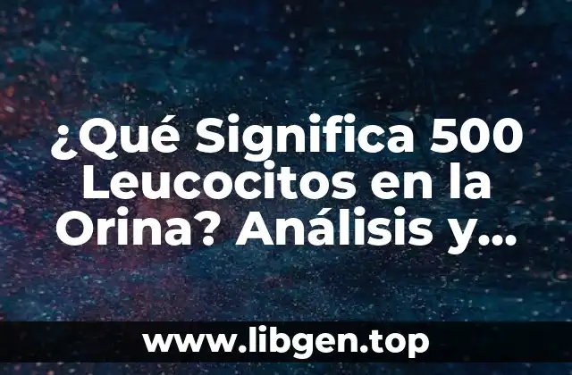 ¿Qué Significa 500 Leucocitos en la Orina? Análisis y Causas