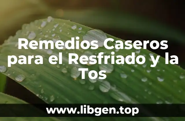 Remedios Caseros para el Resfriado y la Tos