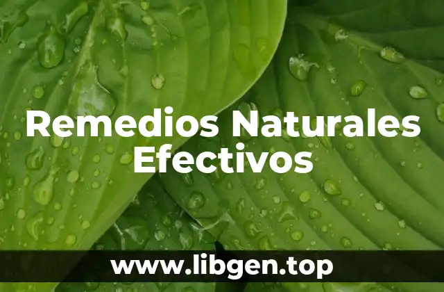 Remedios Naturales Efectivos
