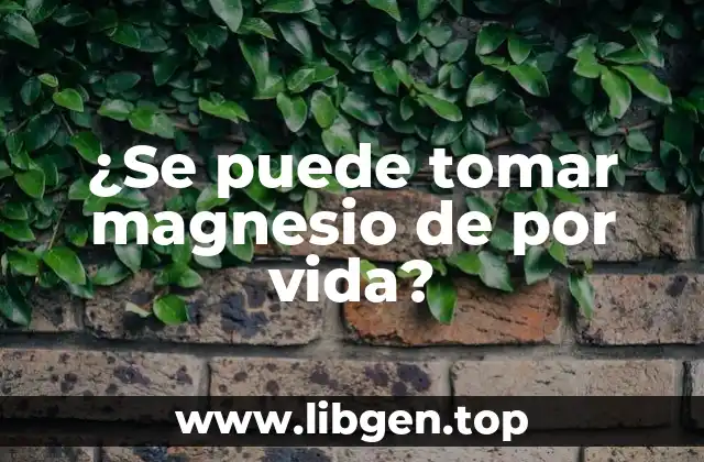 ¿Se puede tomar magnesio de por vida?