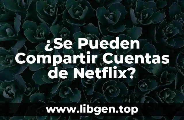 ¿Se Pueden Compartir Cuentas de Netflix?