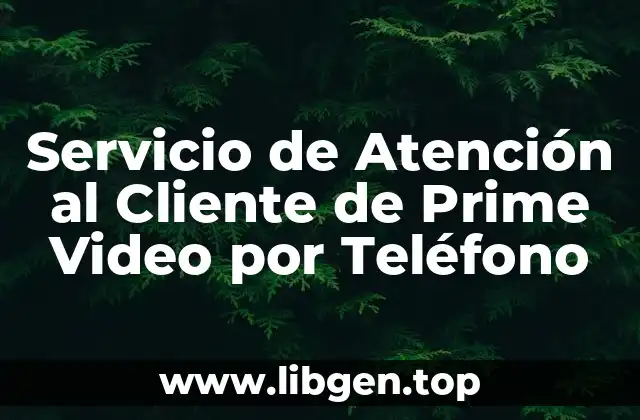 Servicio de Atención al Cliente de Prime Video por Teléfono
