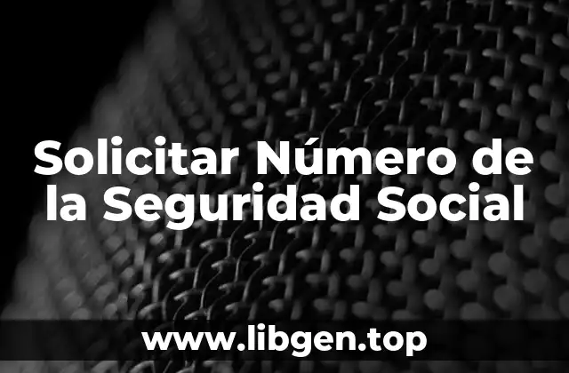 ¿Qué es un Número de la Seguridad Social?