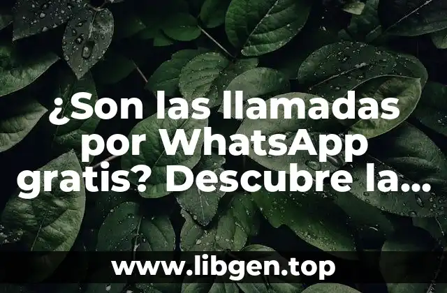 ¿Son las llamadas por WhatsApp gratis? Descubre la verdad sobre las llamadas VoIP
