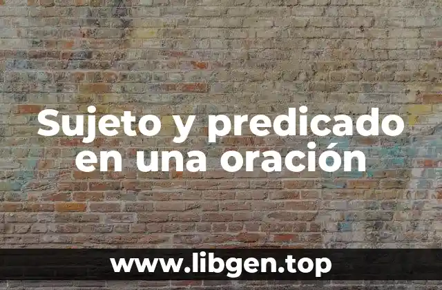 Sujeto y predicado en una oración