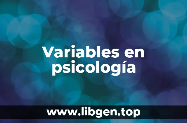 Variables en psicología