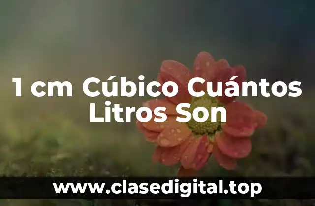 ¿Qué es un Centímetro Cúbico (cm³)?