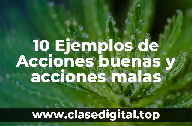 10 Ejemplos de Acciones buenas y acciones malas